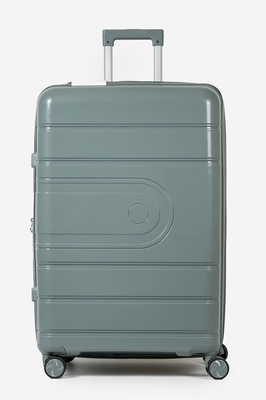 Велика пластикова валіза Tourist 606-1-DGRN зелена, фото 1