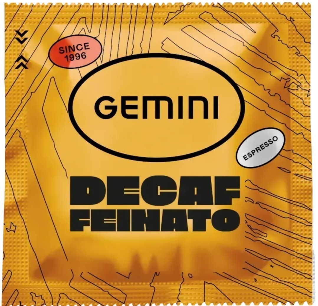 Кава в монодозах чалдах Gemini Espresso Decaffeinato (Gemini Decaf, монодози Gemini decaf) без кофеїну 100шт, аналог Poli Decaf