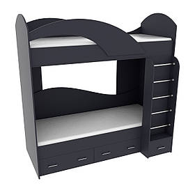 Ліжко двоповерхове, Антрацит, 2040х1000х2000