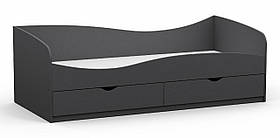 Ліжко односпальне L-11, Антрацит, 2030х937х680