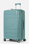 Велика пластикова валіза Tourist 606-1-GRN зелена, фото 3
