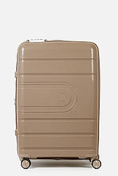 Велика пластикова валіза Tourist 606-1-KHA бежева