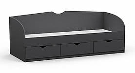 Ліжко односпальне L-8, Антрацит, 2030х834х766