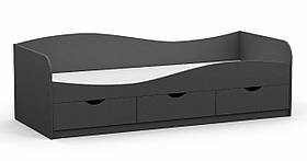 Ліжко односпальне L-9, Антрацит, 2030х834х656