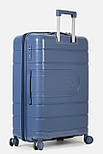 Велика пластикова валіза Tourist 606-1-NV синя, фото 4