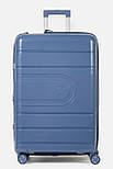 Велика пластикова валіза Tourist 606-1-NV синя, фото 2