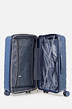 Велика пластикова валіза Tourist 606-1-NV синя, фото 6