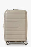 Середня пластикова валіза Tourist 606-2-GL бежева, фото 3