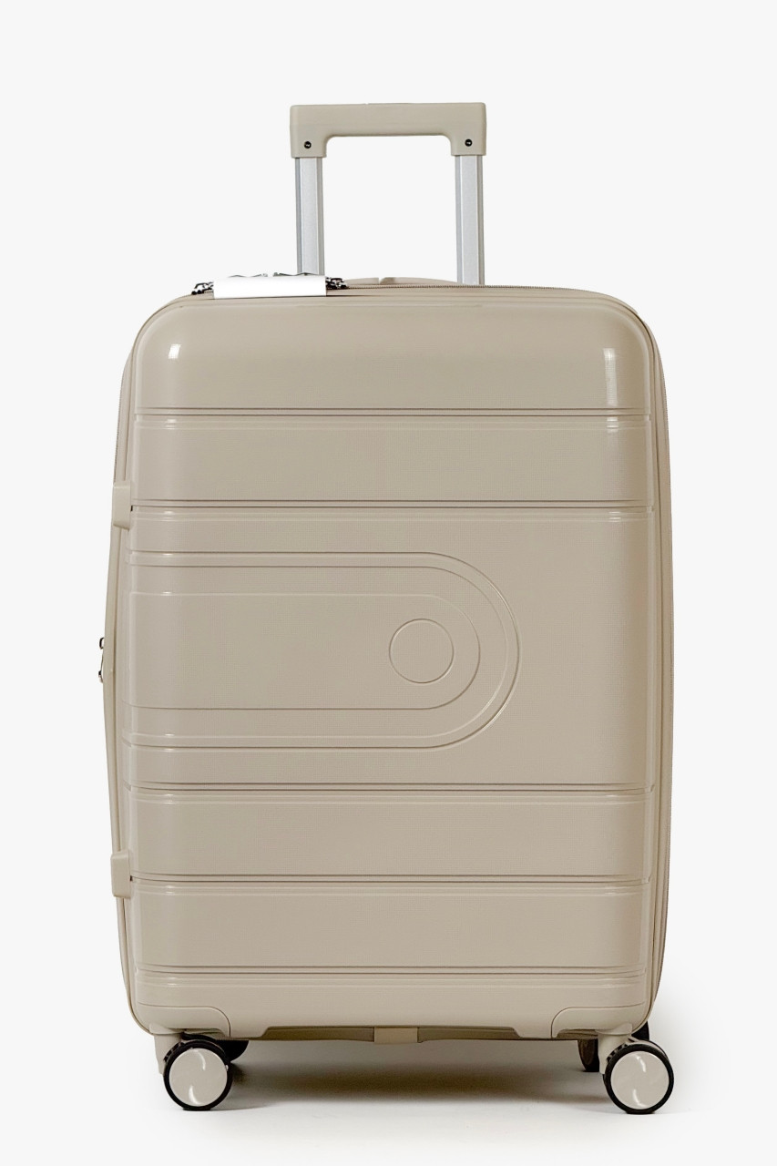 Середня пластикова валіза Tourist 606-2-GL бежева, фото 1
