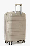 Середня пластикова валіза Tourist 606-2-GL бежева, фото 4