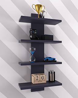 Полиця навісна ПН-5, Антрацит, 350/140/700