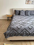 Покривало в скандинавському стилі "Олаф", 100% cotton, графітовий колір (Розміри і кольори в асортименті), фото 3