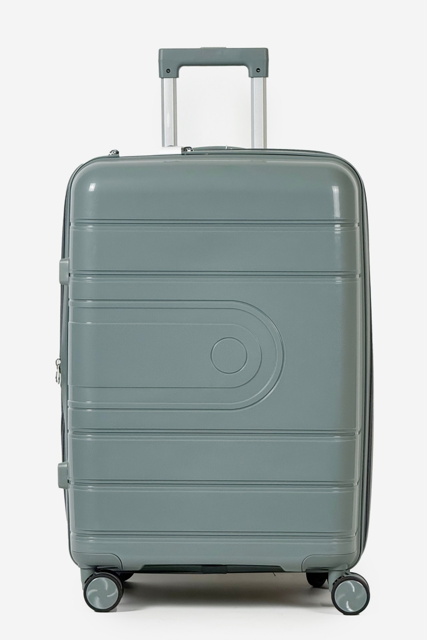 Маленька пластикова валіза ручна поклажа Tourist 606-3-DGRN зелена, фото 1