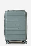 Маленька пластикова валіза ручна поклажа Tourist 606-3-DGRN зелена, фото 2