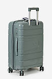 Маленька пластикова валіза ручна поклажа Tourist 606-3-DGRN зелена, фото 4