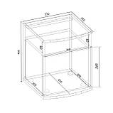 Тумба приліжкова V-2, Антрацит, 350/350/450, фото 3