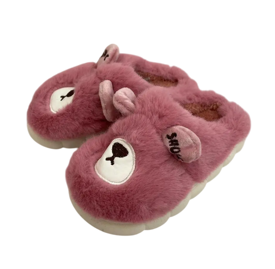 Дитячі кімнатні капці, рожеві, м'які, теплі, фото 1