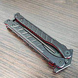 Ніж-метелик Нокс Ромул, AUS-8 чорний, фото 3