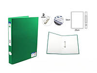 Папка реєстратор для документів із кільцевим механізмом зелена. 34х25 см. 2 отвори. Файли та папки.