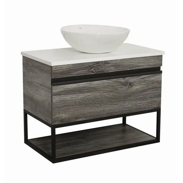 Тумба Лофт Айрон консольна дуб морас 85 см зі стільницею, фото 1