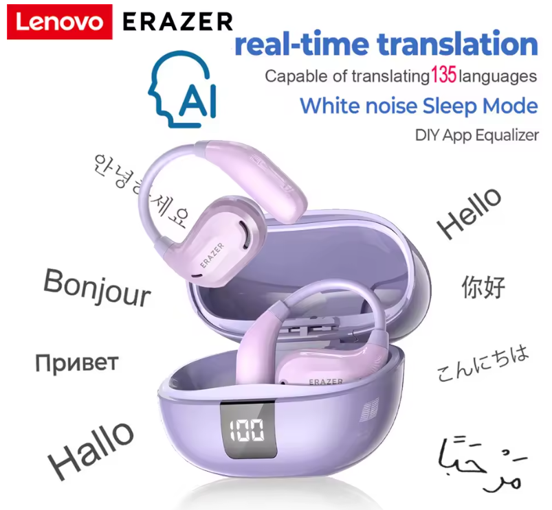 Інтелектуальні навушники-перекладачі Erazer XT66 PRO Бездротові навушники Bluetooth/ Переклад у режимі реального часу