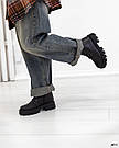 Жіночі чорні шкіряні черевики зимові, фото 3