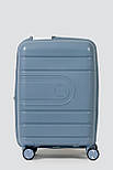 Маленька пластикова валіза ручна поклажа Tourist 606-3-BLU блакитний, фото 3