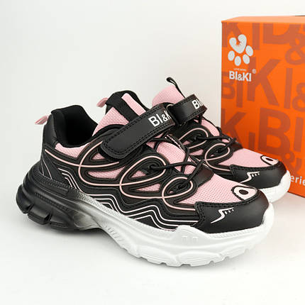 Чорно-рожеві кросівки для дівчинки підліткові ТМ Bi&Ki, фото 1