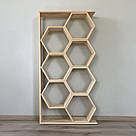 Вертикальний стелаж соти з натуральної сосни на 7 відділень Стелажі для квітів та декору в будинок або офіс, фото 3