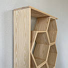 Вертикальний стелаж соти з натуральної сосни на 7 відділень Стелажі для квітів та декору в будинок або офіс, фото 7