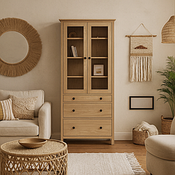 Вітрина "Хамес" із натурального дерева ясен