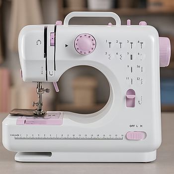 Швейна машинка 12в1 з оверлоком та педаллю, FHSM 505 / Міні швейна машинка / Автоматична машинка для шиття