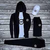 Комплект 5 в 1 Volvo новый брендовый мужской спортивный костюм демисезонный черный котон