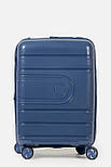 Маленька пластикова валіза ручна поклажа Tourist 606-3-NV синій, фото 3