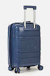 Маленька пластикова валіза ручна поклажа Tourist 606-3-NV синій, фото 4