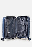 Маленька пластикова валіза ручна поклажа Tourist 606-3-NV синій, фото 6