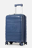 Маленька пластикова валіза ручна поклажа Tourist 606-3-NV синій, фото 2