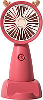 Портативный аккумуляторный мини-вентилятор с держателем для телефона Красный