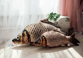 М'яка іграшка-подушка подушка-антистрес, обіймашка Риба Короп 3D 70см