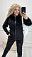 Жіночий велюровий м'який осінній костюм велюр плюш кофта на блискавці з кишенями штани на манжеті, фото 7