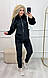 Жіночий велюровий м'який осінній костюм велюр плюш кофта на блискавці з кишенями штани на манжеті, фото 4