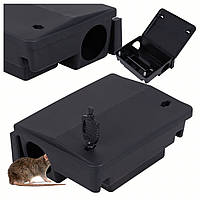Приманковий контейнер для щурів і мишей з ключем, багаторазова мишоловка 22×18×9,5 см