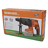 Безщітковий акумуляторний перфоратор 2.6 Дж Rebiner RBHA26-20Li (без АКБ та ЗП), фото 10