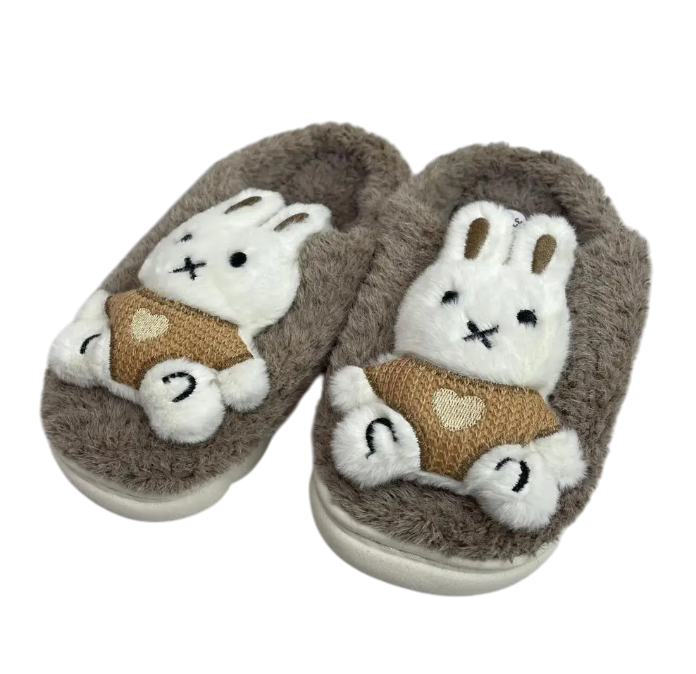 Дитячі кімнатні капці, коричневі, м'які, теплі, фото 1