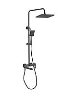 Душова система TROYA DEVON-16KB з тропічним душем та виливом, чорна