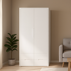 Дерев'яна біла шафа "Орео" в спальню з 4 шухлядами