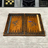 Нарди дерев'яні подарункові довгі та короткі нарди Дракон 46×23 см, фото 4