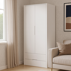 Дерев'яна дводверна шафа "Орео" в спальню з 2 шухлядами