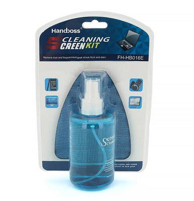 Набір для чищення екрана 2 в 1 спрей очисник, серветка з мікрофібри Handboss 209566