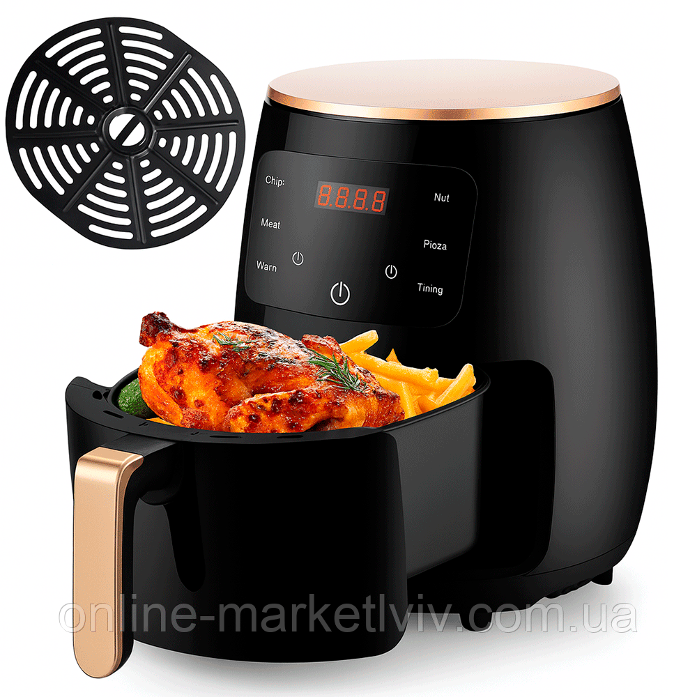 Аерофритюрниця на 6л, 2600Вт, S-18 / Сенсорна фритюрниця безмасляна / Мультипіч / Аерогриль, фото 1
